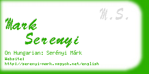 mark serenyi business card